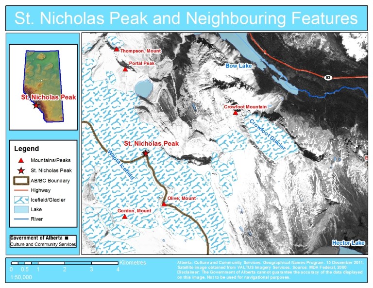 St. Nicholas Peak, Satellite Image