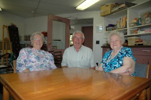 LtoR: Georgina O’Coin, Ken Adams, Edith Hudson (née Adams). Taken at Red Deer, August 29, 2012, Alberta Geographical Names Program
