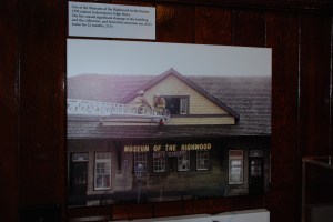 A display at the Museum of the Highwood showcases the fire that caused significant damage.