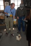 Matthew Wangler, the foundation's Executive Director, tired his hand at blacksmithing.