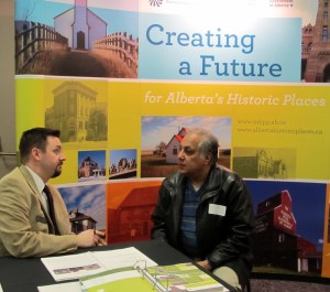 Matthew Francis, Manager of Municipal Heritage Services talks with an owner of a Municipal Historic Resource. 