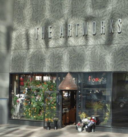 The Artworks in Edmonton is known for its creative window displays. © Google Streetview