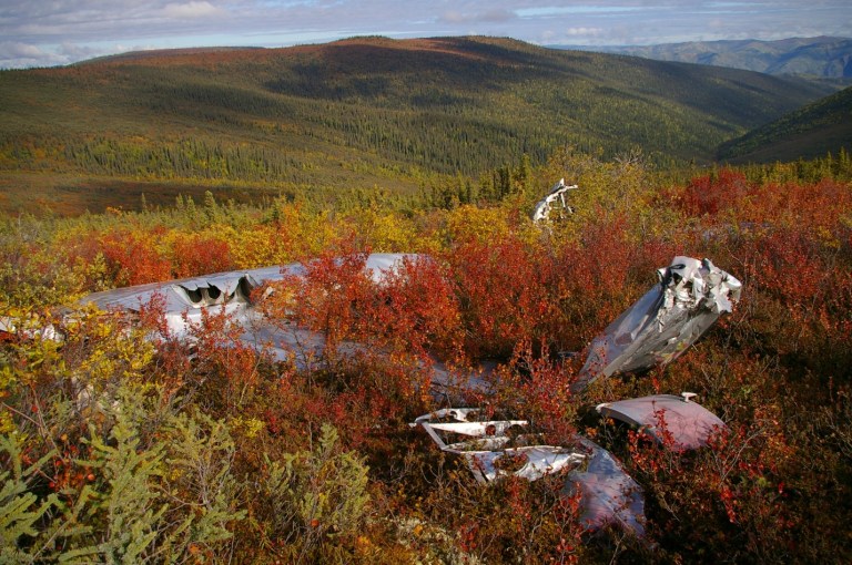 Wreckage of the SB-17G overlooking the valley it was unable to climb (photo T. Kristensen).