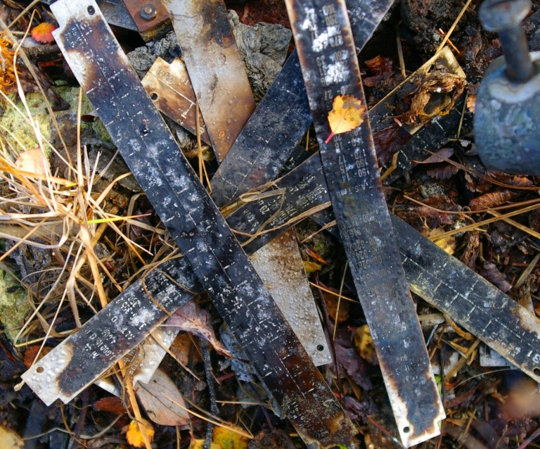 Charred measurement tags from SB-17G (photo T. Kristensen).