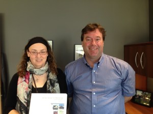 The City of Fort Saskatchewan’s Diane Yanch, Culture & Historic Precinct Supervisor and Richard Gagnon, Director of Culture Services display a copy of the completed Historic Precinct Master Plan