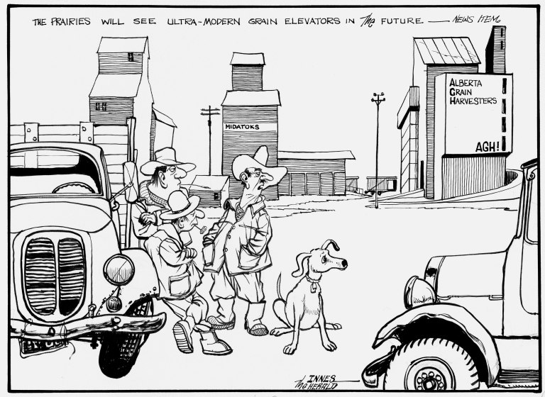 As this cartoon indicates some farmers were skeptical of the Buffalo design. (Courtesy of Glenbow Archives, M-800-344.)