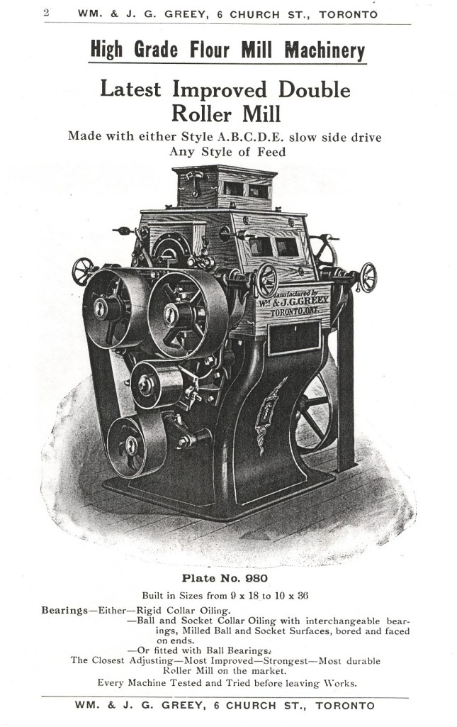 Roller mills of the type used in the Radway Mill. (Image courtesy of the Radway and Area Historical Archives Association Archives.)