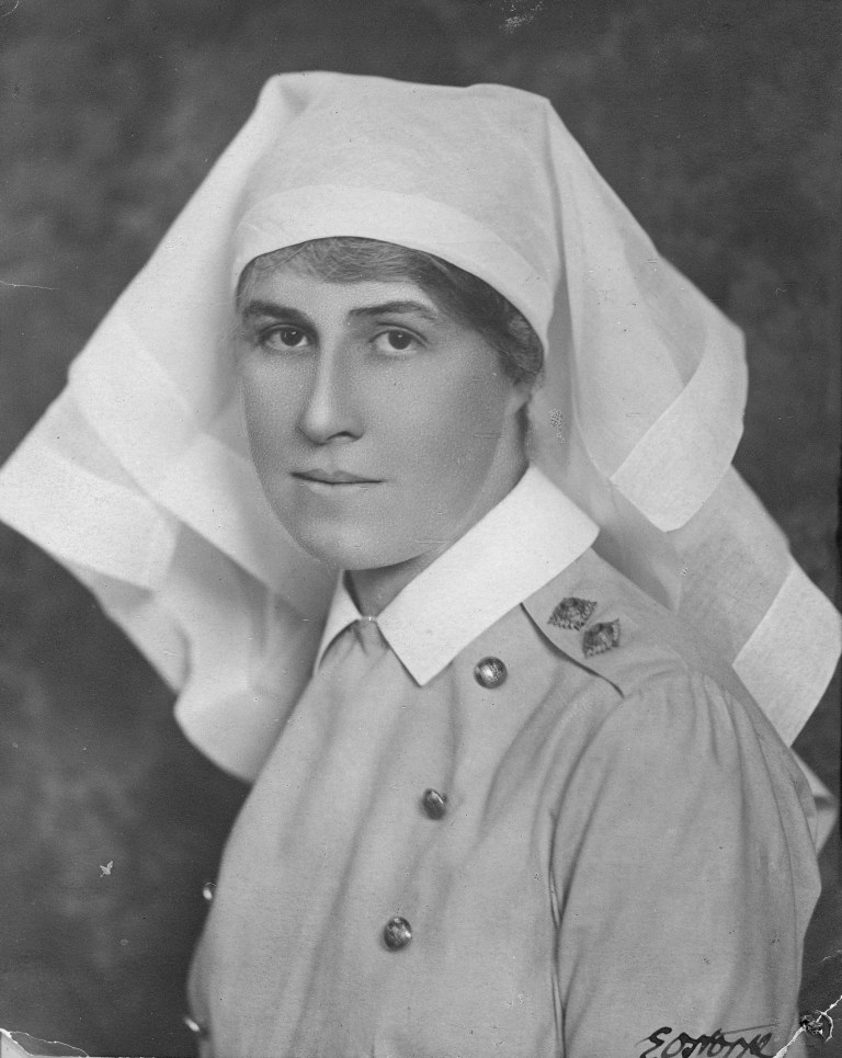 Future member of the Alberta Legislature, Lieutenant Roberta MacAdams, was a dietician stationed in England during the First World War, 1917. (Provincial Archives of Alberta, A13185)