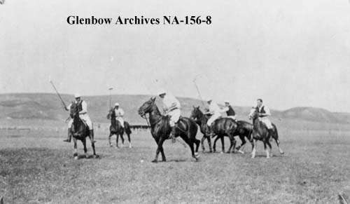 Polo game, Cochrane, Alberta - Millarville versus Cochrane, ca. 1900-1903 (Glenbow Archives, NA-156-8).