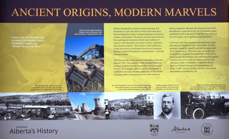 Heritage Marker along Highway 9, north of Drumheller. 