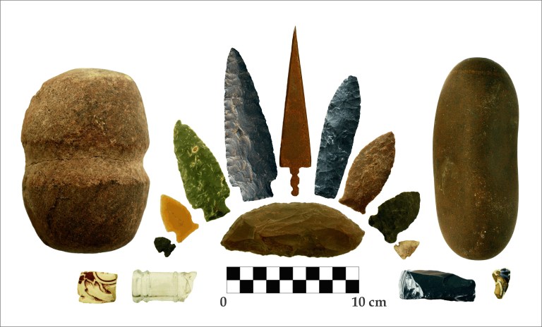 A variety of artifacts typically found in Alberta. Photo credit: Todd Kristensen.