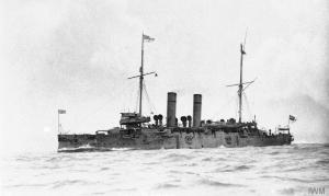 HMS Hawke, was the sixth Royal Navy vessel to bear the name. Earlier vessels used an archaic way of spelling ‘hawk’ as their names. This ship may have been named for Sir Edward Hawke, First Lord of the Admiralty from 1766 to 1771.   Imperial War Museum, © IWM (Q 75331) 