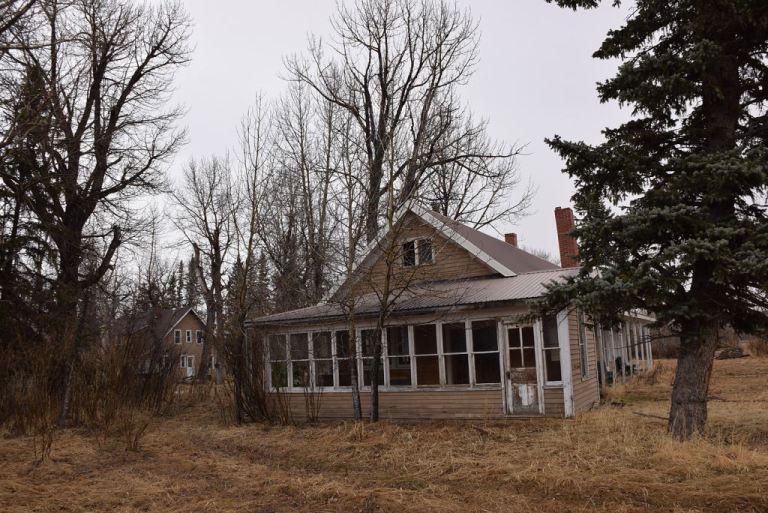 The main ranch (or Prince's) house prior to restoration, April 2014.