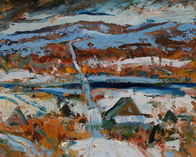 Winter Landscape by William Stevenson (undated). Oil painting. Source: Alberta Foundation for the Arts collection